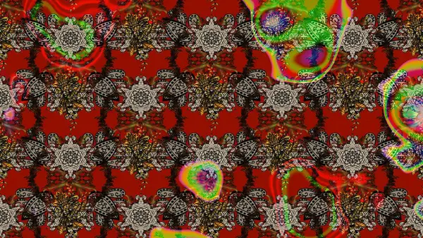 Çiçekli karalama şeklinde Raster çiçek deseni. Yumuşak, yaz çiçekli arka plan. Kırmızı renkte çiçekler.