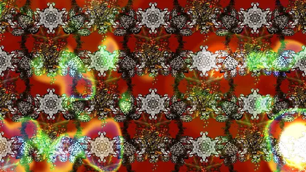 Sevimli çiçek raster deseni. Modaya uygun kumaş deseni. Renkli Yaz Temalı eskiz kalıbı. Düz Çiçek Elementleri Tasarımı.