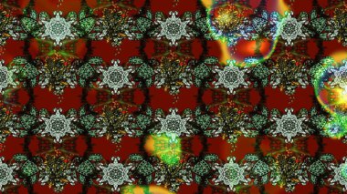 Raster düz çiçek çizim deseni. Hediye ambalaj kağıdı, tebrik kartları, posterler ve pankart tasarımı. Kırmızı renkte çiçekler.