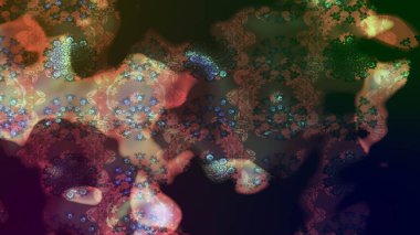 Suluboya elle çizilmiş çiçek desenli eskiz deseni. Parlak renkli fantezi çiçekleri, yapraklar, kahverengi renkli tomurcuklar, kahverengi.