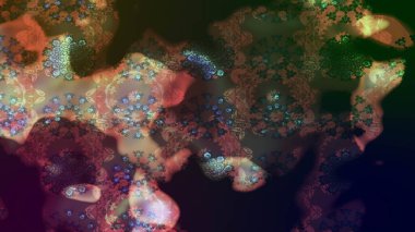 Suluboya elle çizilmiş çiçek desenli eskiz deseni. Parlak renkli fantezi çiçekleri, yapraklar, kahverengi renkli tomurcuklar, kahverengi.