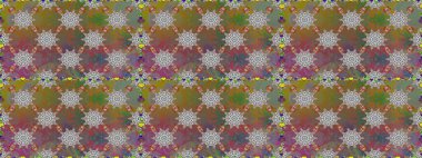 Çiçekli karalama şeklinde Raster çiçek deseni. Nazik, yaz çiçekleri kahverengi ve gri renklerde. Raster illüstrasyonu.