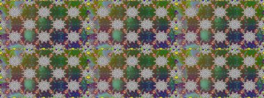 Çiçek izi. Suluboya kusursuz desen. Suluboya tarzında yeşil renkte çiçekler.