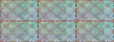 Miles Fleur, süslü püslü bir süs. Eski usul. Raster illüstrasyonu. Tomurcukları papatya çiçekleri olan sevimli bir çiçek deseni. Kusursuz bir geçmişi var. Kumaş, tekstil ve duvar kağıdı baskısı için..