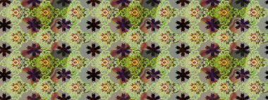 Modern çiçek arkaplanı. Halk tarzı. Moda baskıları için zarif bir şablon. Rengarenk çiçekleri ve yaprakları tarafsız ve gri renklerde olan inanılmaz bir çiçek deseni..