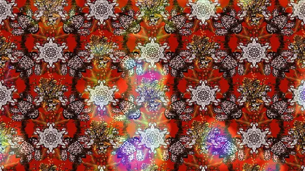 Çiçekli karalama şeklinde Raster çiçek deseni. Nazikçe, güzel çiçek arkaplanı. Kahverengi renkte çiçekler.