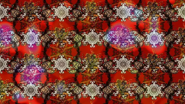 Soyut çiçek çizim kalıbı arka planı. Raster deseni. Raster illüstrasyonu. Kahverengi renklerde. Küçük çiçekte sevimli çiçek deseni var..