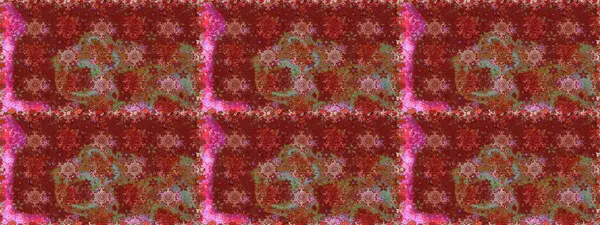 Raster. Kırmızı renkte güzel çiçekler, suluboya desenli, duvar kağıdı, kart ya da kumaş için fayanslı, pürüzsüz desen..