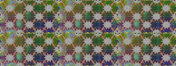 Çiçek izi. Suluboya kusursuz desen. Suluboya tarzında yeşil renkte çiçekler.