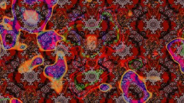 Çiçekli karalama şeklinde Raster çiçek deseni. Yumuşak, yaz çiçekli arka plan. Kahverengi renkte çiçekler.