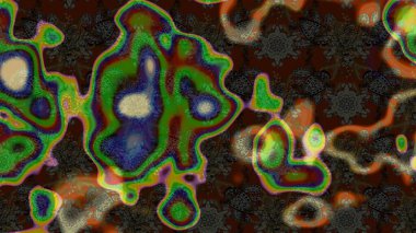 Raster illüstrasyonundaki çiçek desenli çizim. Kahverengi renkte çiçekler.