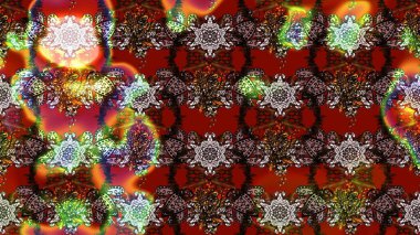 Parlak renkli çiçekleri ve kahverengi renkli yaprakları olan harika bir çiçek deseni. Moda baskıları için zarif bir şablon. Modern çiçek arkaplanı. Halk stili.