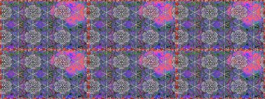 Raster deseni. Bahar çiçekleri dallı desen, mor ve gri renkler çiçekli siluet.