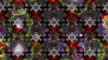 Çiçekli çiçek deseni, suluboya. Raster deseni. Süslü kumaş deseni.