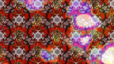 Sevimli çiçek raster deseni. Kahverengi renkli çiçekler. Renkli Bahar Teması eskiz kalıbı. Düz Çiçek Elementleri Tasarımı.