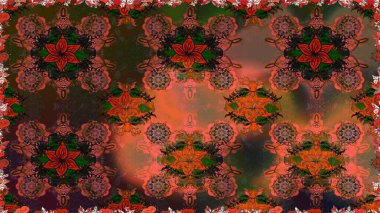 Davetiye ve kartpostal tasarımı için dekoratif çiçek unsurları. Tekstil için figür. Poster ya da kapak için arka plan. Yapraklı kusursuz desen. Sevimli zarif çiçekler Raster illüstrasyonu.