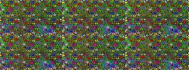 Yeşil renklerde. Raster illüstrasyonunda kusursuz çiçek deseni. Güzel kumaş deseni. Raster illüstrasyonu.