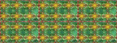 Çiçekli el çizimi çizimi deseni. Modern gelişim yeşil ve kahverengi raster arka plan duvar kağıdı resimleme klasik çizgili iz sürme desenli çiçekler, çiçekli süsler.