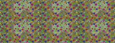 Rasterleştirme Trendy kumaş deseni. Şirin çiçekler. Kesintisiz çizgi deseni.