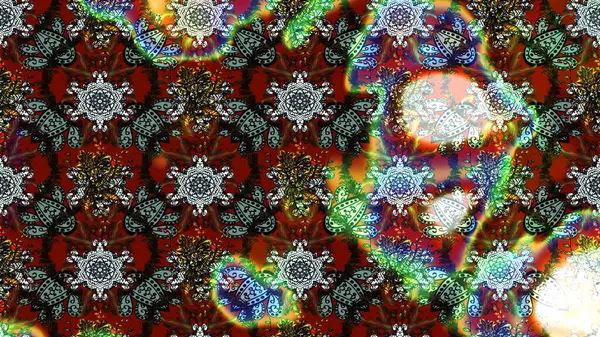 Dallı bahar çiçekleriyle desen, kahverengi renklerle çiçek siluetiyle desen. Raster deseni.