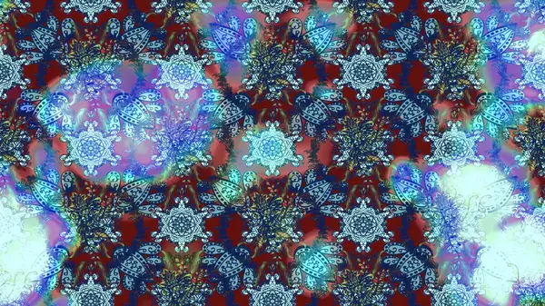 Kumaş desenli papatya çiçeği detayı. Mavi renkte çiçekler.