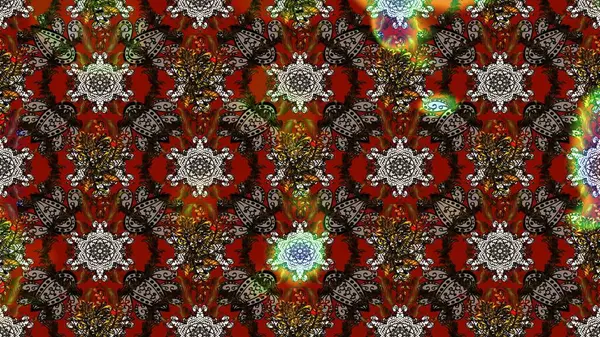 Taslak dekoratif arka plan, çiçek mandala. Çiçek. Raster illüstrasyonu. Kahverengi renklerde.