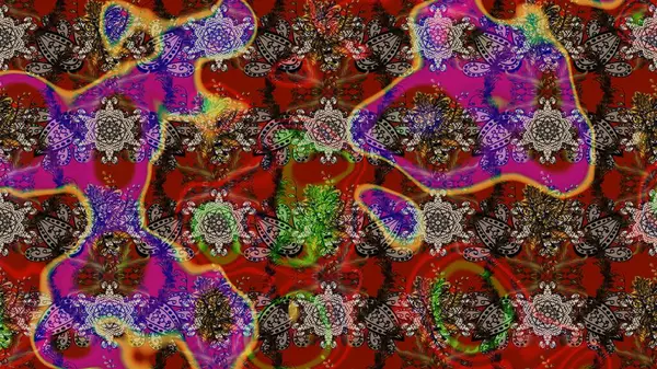 Eskiz klasiği. Raster Şirin kumaş deseni. Renkli Bahar Teması eskiz kalıbı. Düz Çiçek Elementleri Tasarımı.