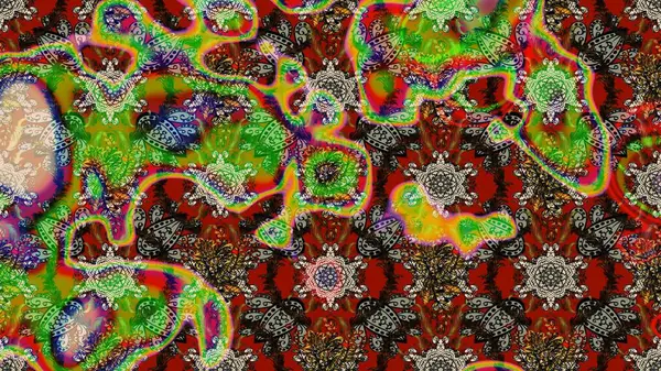 Çiçek deseni. Raster illüstrasyonu. Chichi 'nin kumaş kalıbını çiz. Renkli Bahar Teması eskiz kalıbı. Düz Çiçek Elementleri Tasarımı.