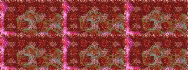 Raster. Kırmızı renkte güzel çiçekler, suluboya desenli, duvar kağıdı, kart ya da kumaş için fayanslı, pürüzsüz desen..