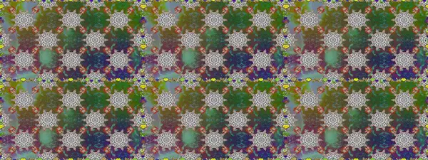 Çiçek izi. Suluboya kusursuz desen. Suluboya tarzında yeşil renkte çiçekler.