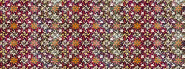 Raster Çiçek İllüstrasyonu 'nun şirin tekstili. Kahverengi ve bej renkli etnik çiçeklerle zarif bir eskiz deseni..