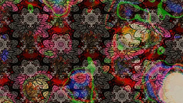 Raster illüstrasyonundaki çiçek desenli çizim. Suluboya tarzında siyah renkte çiçekler.