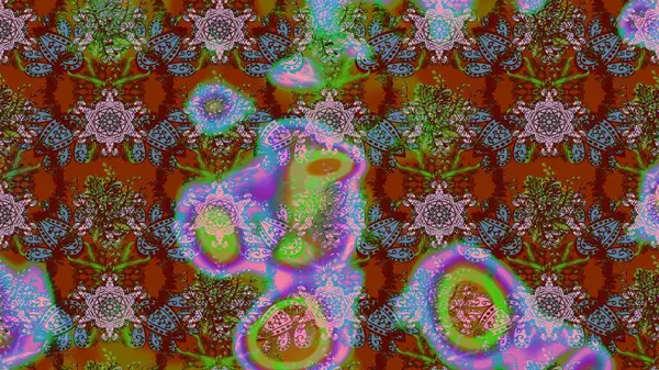 Suluboya çizim kalıbı. Çiçek izi. Suluboya tarzında kahverengi renkte çiçekler.