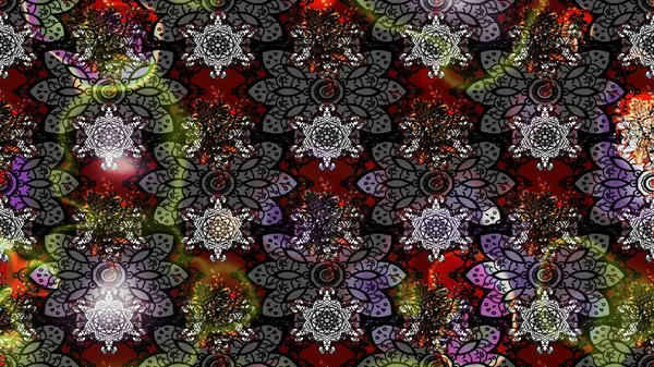 Çiçekli çiçek deseni, suluboya. Raster deseni. Süslü kumaş deseni.