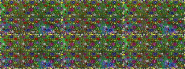 Yeşil renklerde. Raster illüstrasyonunda kusursuz çiçek deseni. Güzel kumaş deseni. Raster illüstrasyonu.