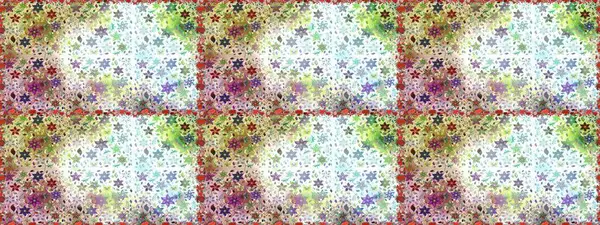 Çiçek deseni. Raster illüstrasyonu. Kusursuz Chichi kumaş deseni. Renkli Bahar Temalı Kusursuz Arkaplan. Düz Çiçek Elementleri Tasarımı.