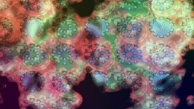 Çiçek ve yapraklı karalama şeklinde Raster çiçek deseni. Tarafsız renklerde bahar çiçekleri. Raster illüstrasyonu.