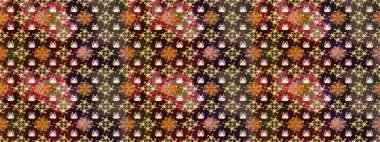 Tropik, dikişsiz çiçek deseni. Raster illüstrasyonu. Kahverengi ve bej renkli çiçekler.