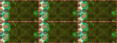 Kusursuz çiçek deseni duvar kâğıdı olarak kullanılabilir. Raster illüstrasyonu. Yeşil renkte çiçekler.