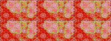 Bahar çiçekli, dikişsiz, sevimli çiçek deseni. Raster illüstrasyonu. Güzel kumaş deseni.