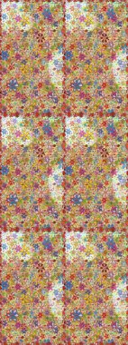 Çiçek buketleriyle klasik tarzda kusursuz desenler. Raster illüstrasyonu. Tarafsız ve bej renklerde.