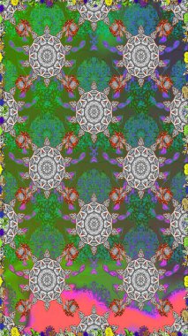 Karalama elementleri. El çizimi Raster çizimi. Duvar kağıdı, web sayfası arka planı, ambalaj kağıdı, davetiye, broşür, afiş veya web sitesi için kusursuz çiçek deseni kullanılabilir.