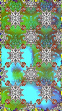 Yumuşak, bahar çiçekli arka plan. Yeşil renkli çiçekler. Raster çiçek desenli ve çiçekli..