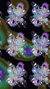 Siyah renkli çiçekler. Küçük çiçekte sevimli çiçek deseni var..