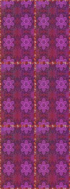 Mor ve mor renklerde. Çiçek buketleriyle klasik tarzda kusursuz desenler. Raster illüstrasyonu.