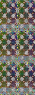 Düz Çiçek Elementleri Tasarımı. Asya tekstil tarzında. Raster illüstrasyonu. Renkli Bahar Temalı Kusursuz Arkaplan. Güzel kumaş deseni. Kusursuz çiçek deseni.