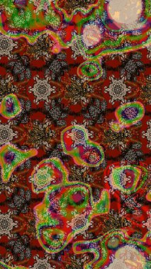 Kahverengi renkli çiçekler. Hediye ambalaj kağıdı, tebrik kartları, posterler ve pankart tasarımı. Raster düz çiçek çizim deseni.