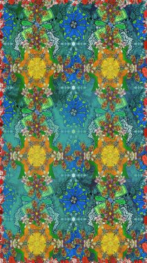 Ev dekorasyonu. Paisley baskı el çizilmiş elemanları. Fantezi çiçekler, doğal duvar kağıdı, çiçek dekorasyon kıvırcık illüstrasyon ile Dikişsiz desen.