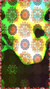 Çiçekli yumuşak bir eskiz şekli. Raster çiçekleri klasik tarzda çizilmiş. Raster illüstrasyonu. Yeşil ve kahverengi renklerde bahar çiçekleri..