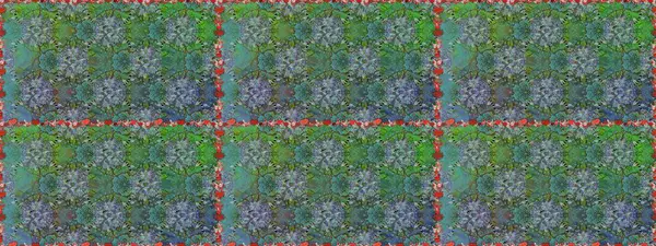 Küçük çiçekli basit, dikişsiz desen. Moda baskısı, albüm, ambalaj kağıdı ve duvar kağıdı için zarif dekoratif süslemeler. Raster illüstrasyonu. Yeşil renkte şirin çiçekler..